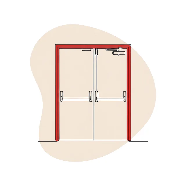 Porte coupe-feu à double battant